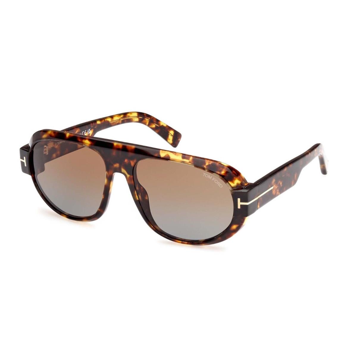 Tom Ford BLAKE-02 FT 1102 Dark Havana/brown Shaded 52F Sunglasses