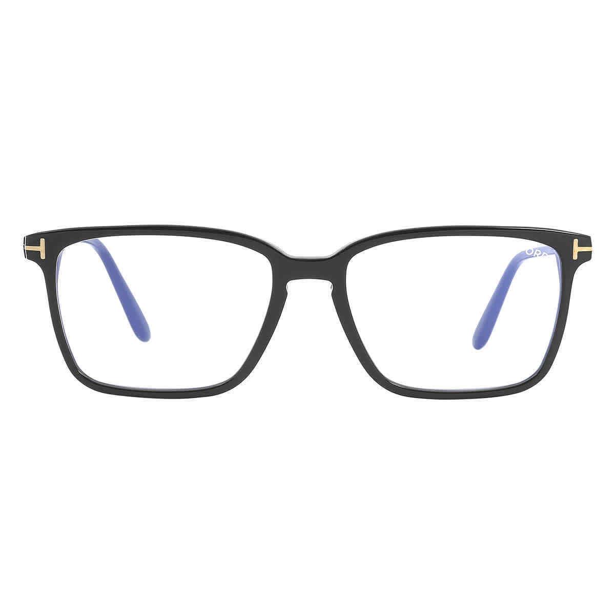 Tom Ford Blue Light Block Rectangular Men`s Eyeglasses FT5696-B 001 54