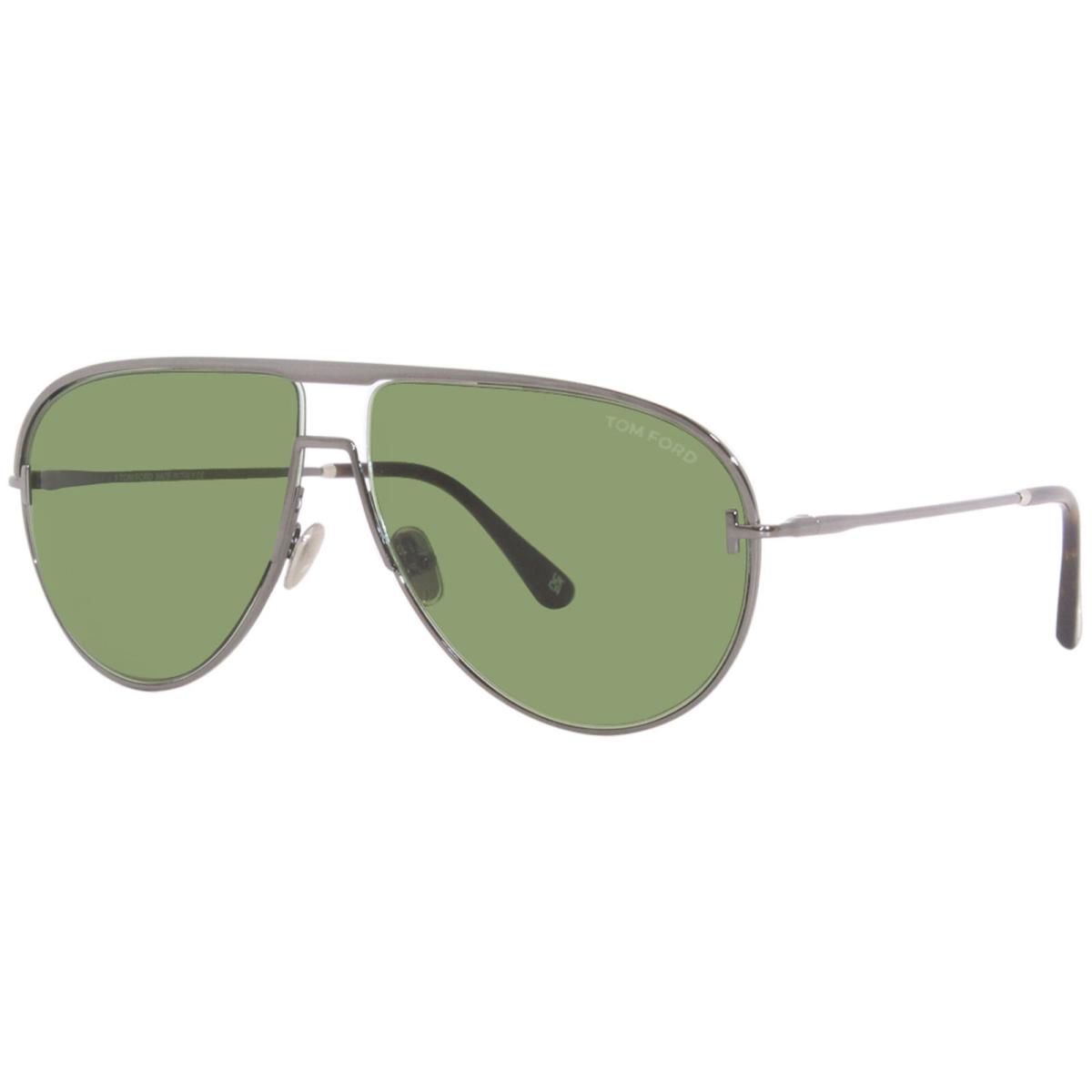 Tom Ford Theo TF924 12N Sunglasses Men`s Grey/green Lenses Pilot 60mm