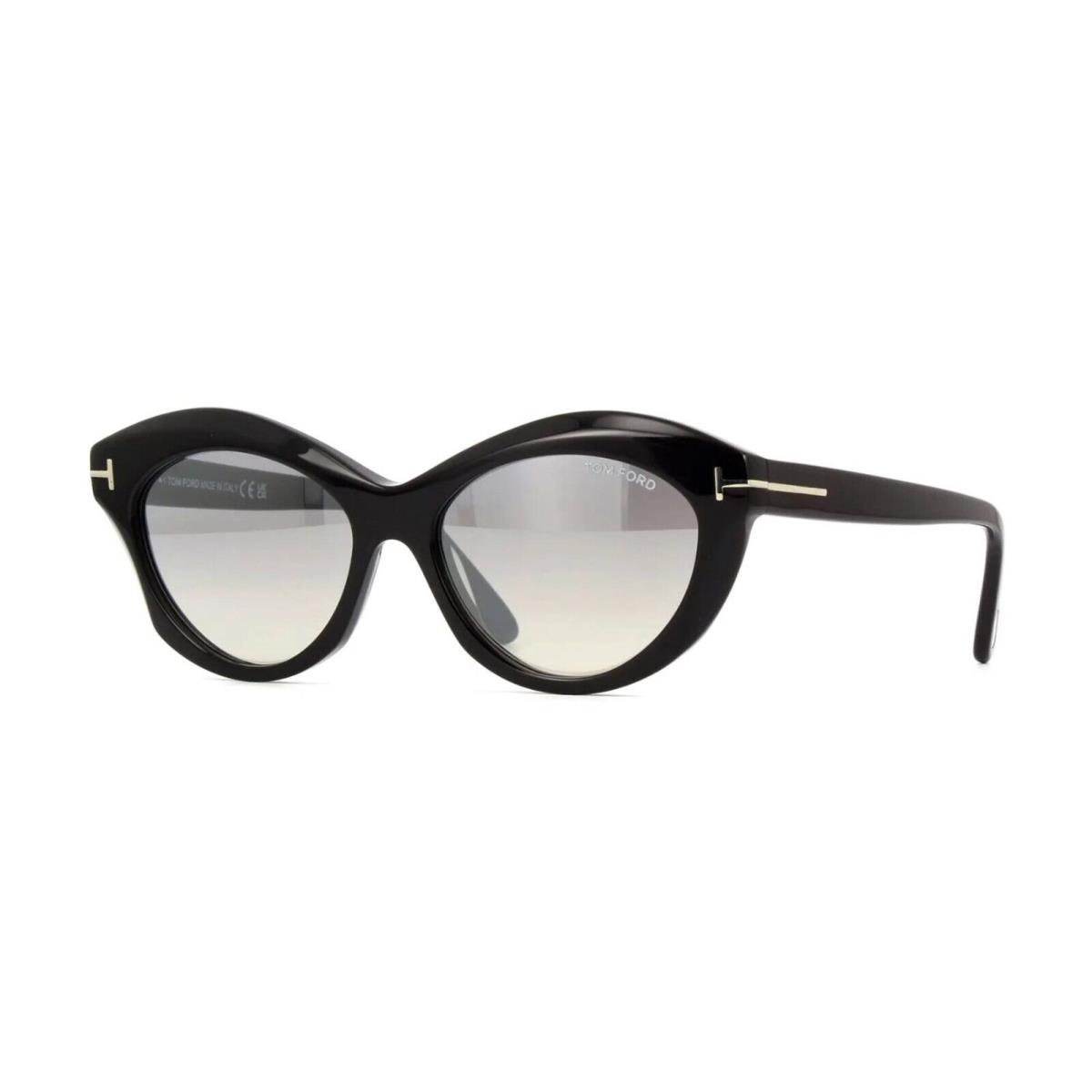 Tom Ford Toni FT 1111 Shiny Black/grey Silver Mirrored 01C Sunglasses