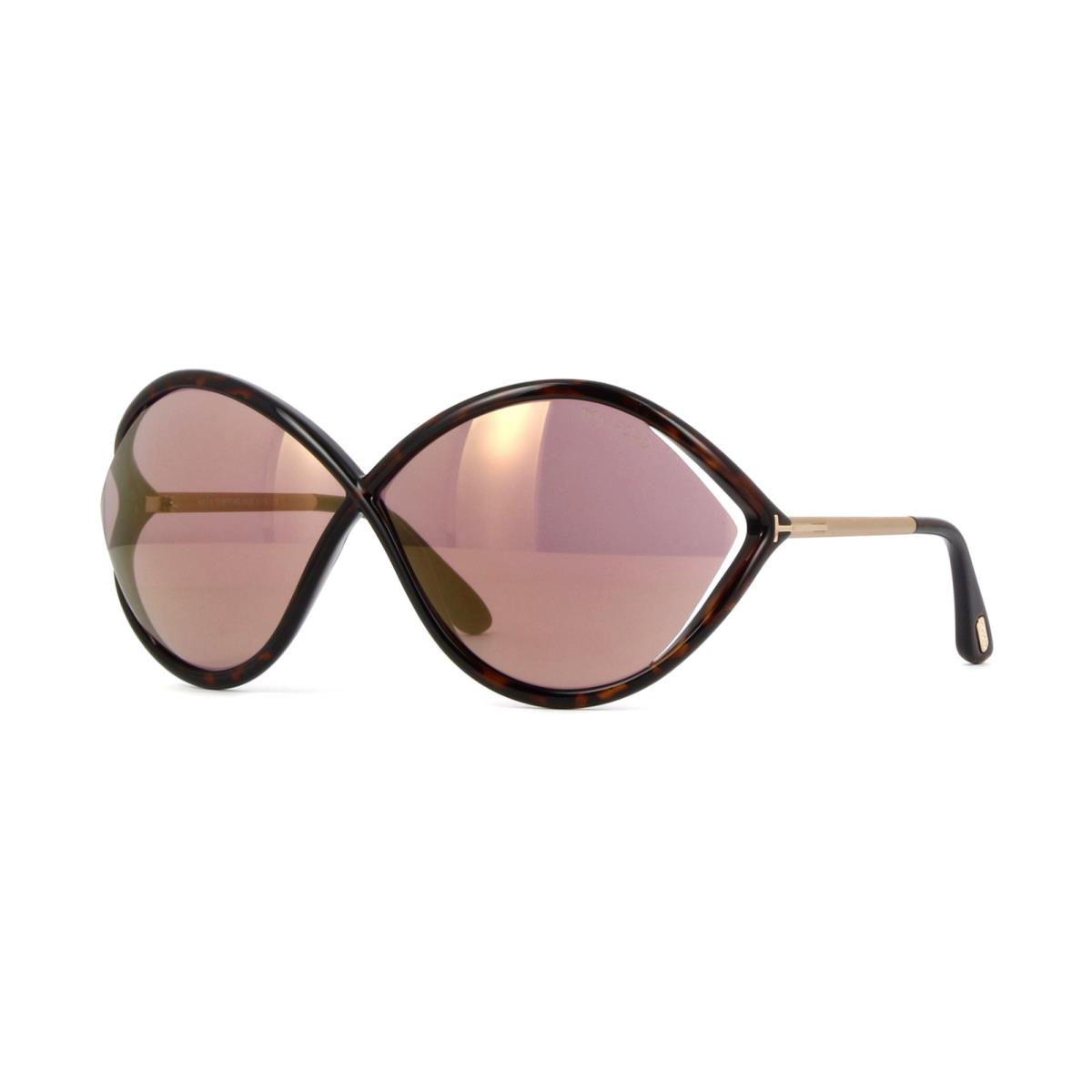 Tom Ford Sunglasses Liora FT0528 52Z 70-5-120 Pink with Gold Mirror Dark Havana