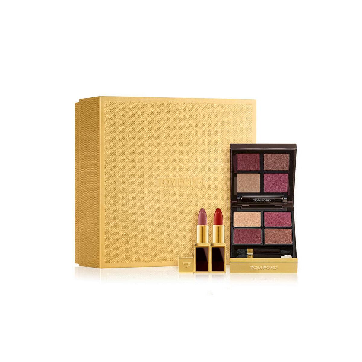 Tom Ford Eye Quad Lip Sample Set -burnished Amber / Casablanca / Scarlet Rouge