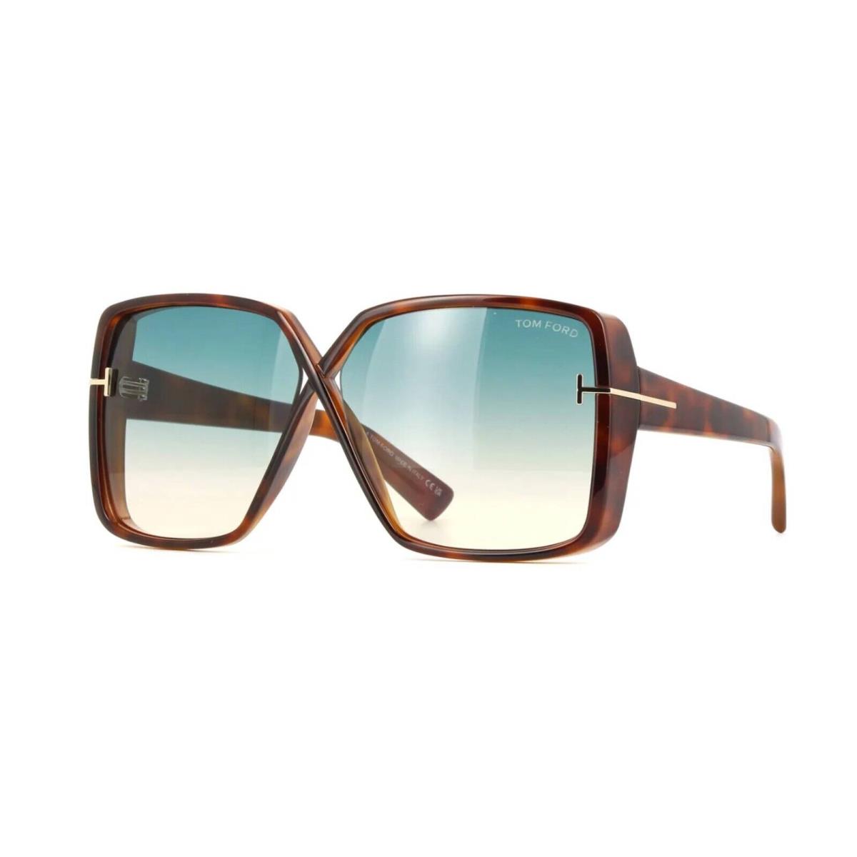 Tom Ford Yvonne FT 1117 Dark Havana/blue Green Shaded 53P Sunglasses