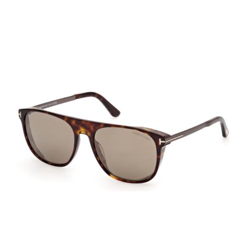 Tom Ford FT1105 Lionel-02 52L Dark Havana/roviex Mirrored Square Sunglasses