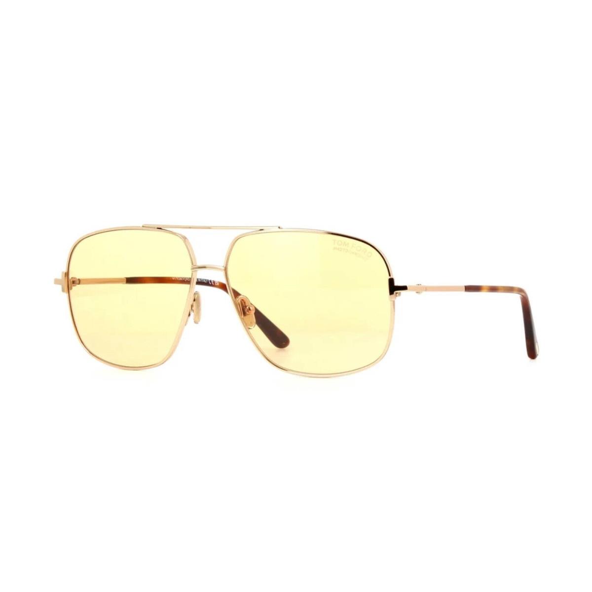 Tom Ford Tex FT 1096 Shiny Gold/orange Yellow Photochromic 28E Sunglasses