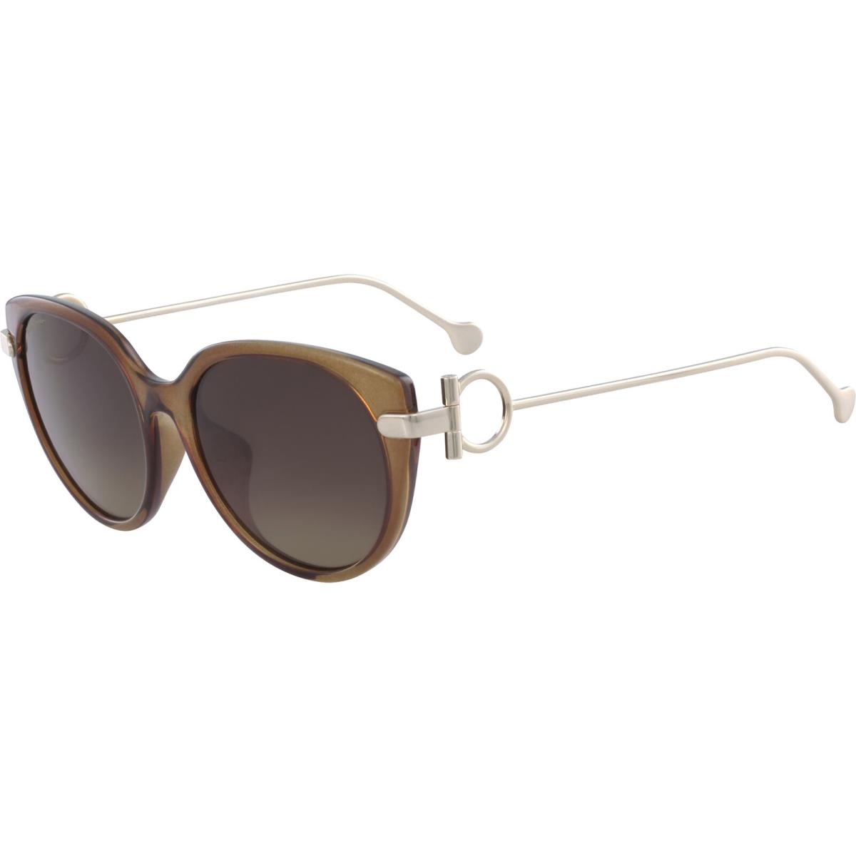 Salvatore Ferragamo Women`s Cat Eye Sunglasses - SF919SA - Italy Brown/Brown (210)