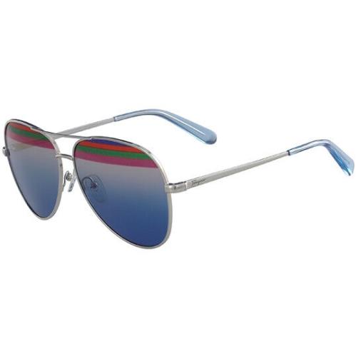 Salvatore Ferragamo Women`s Aviator Sunglasses w/ Rainbow Gradient Lens - SF172