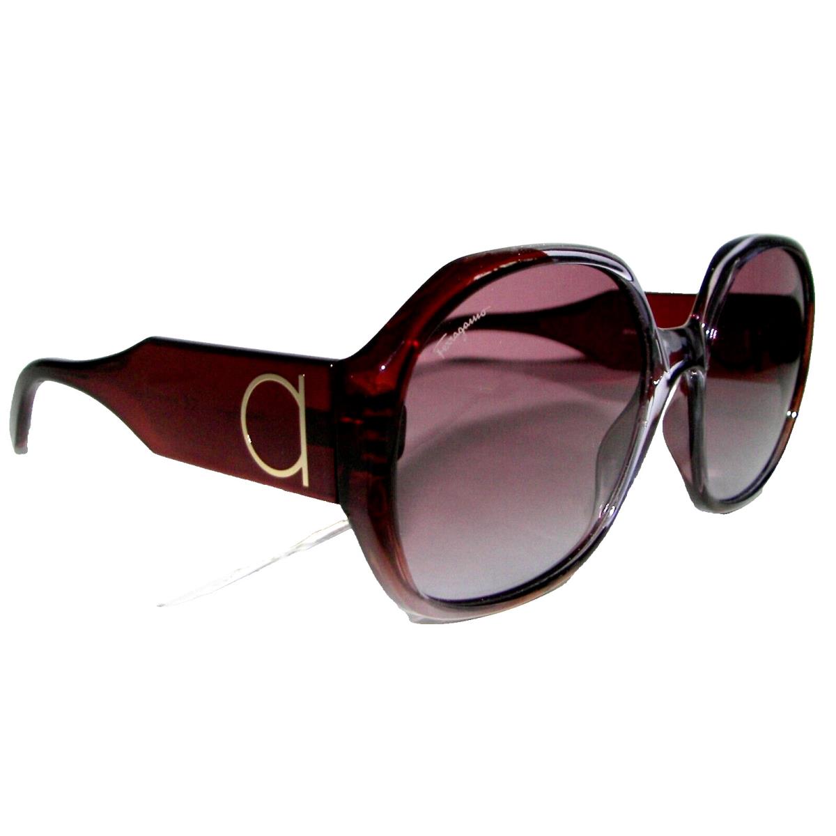 Salvatore Ferragamo Violet Brown Gradient Sunglasses Made in Italy