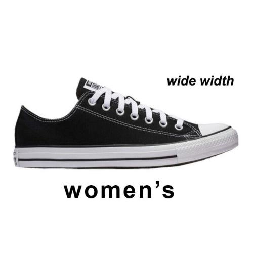 Converse Women`s Wide Width Unisex Chuck Taylor All Star Low Sneakers Black