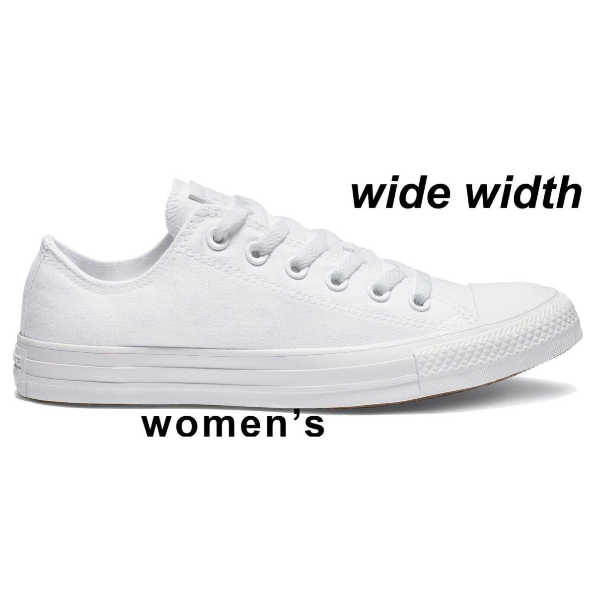 Converse Women`s Wide Width Unisex Chuck Taylor All Star Low Sneakers White