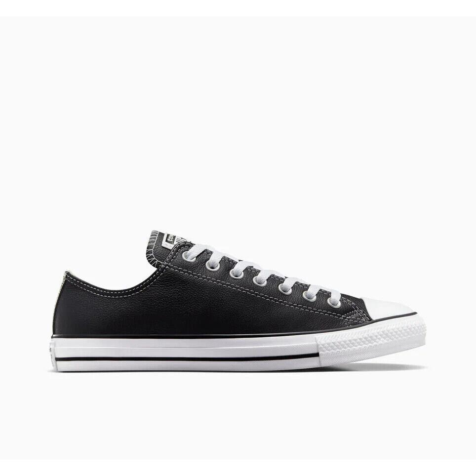 Converse - Men`s Chuck Taylor All Star Leather Black Low Top Sneakers 132174C