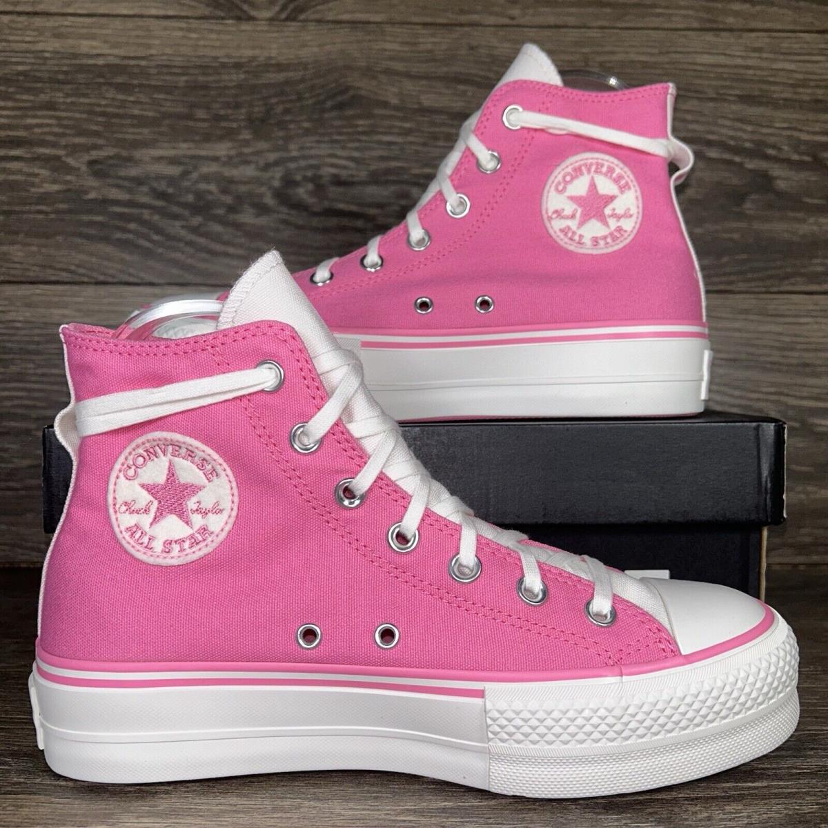 Converse Women`s Chuck Taylor All Star Lift Pink Retro Varsity Platform Sneakers