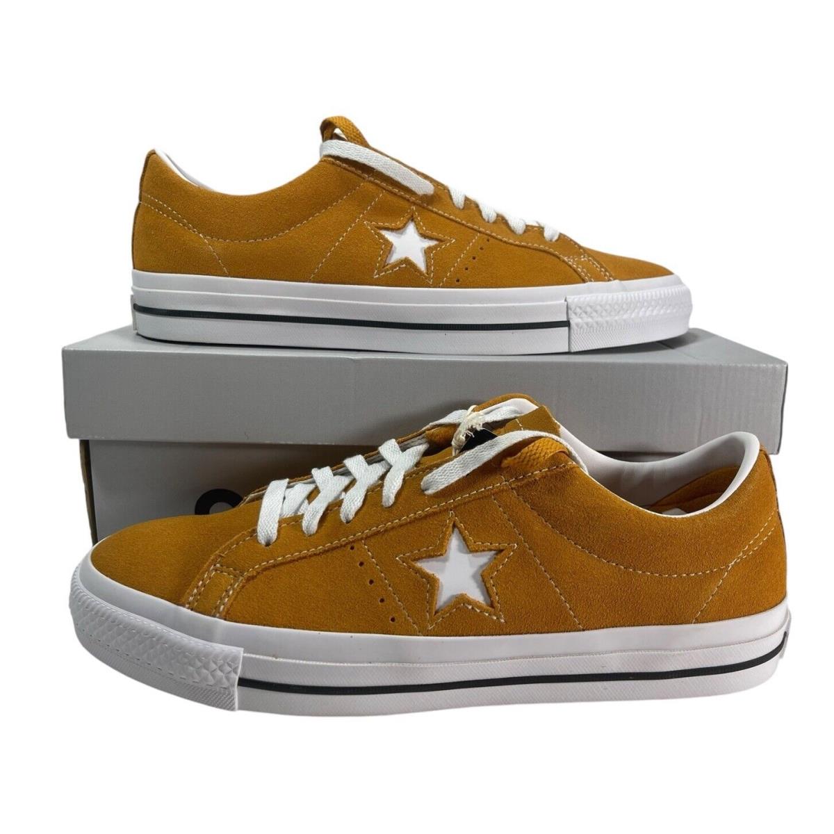 Converse One Star Pro Ox Low Top White Suede Golden Sundial A02944C Men`s 10