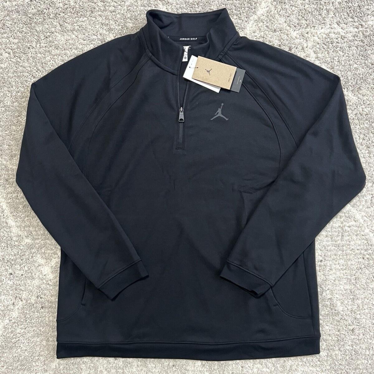 Nike Air Jordan Men s Golf Dri-fit 1/2 Zip Sweatshirt FB7562-010 Black Size Xxl