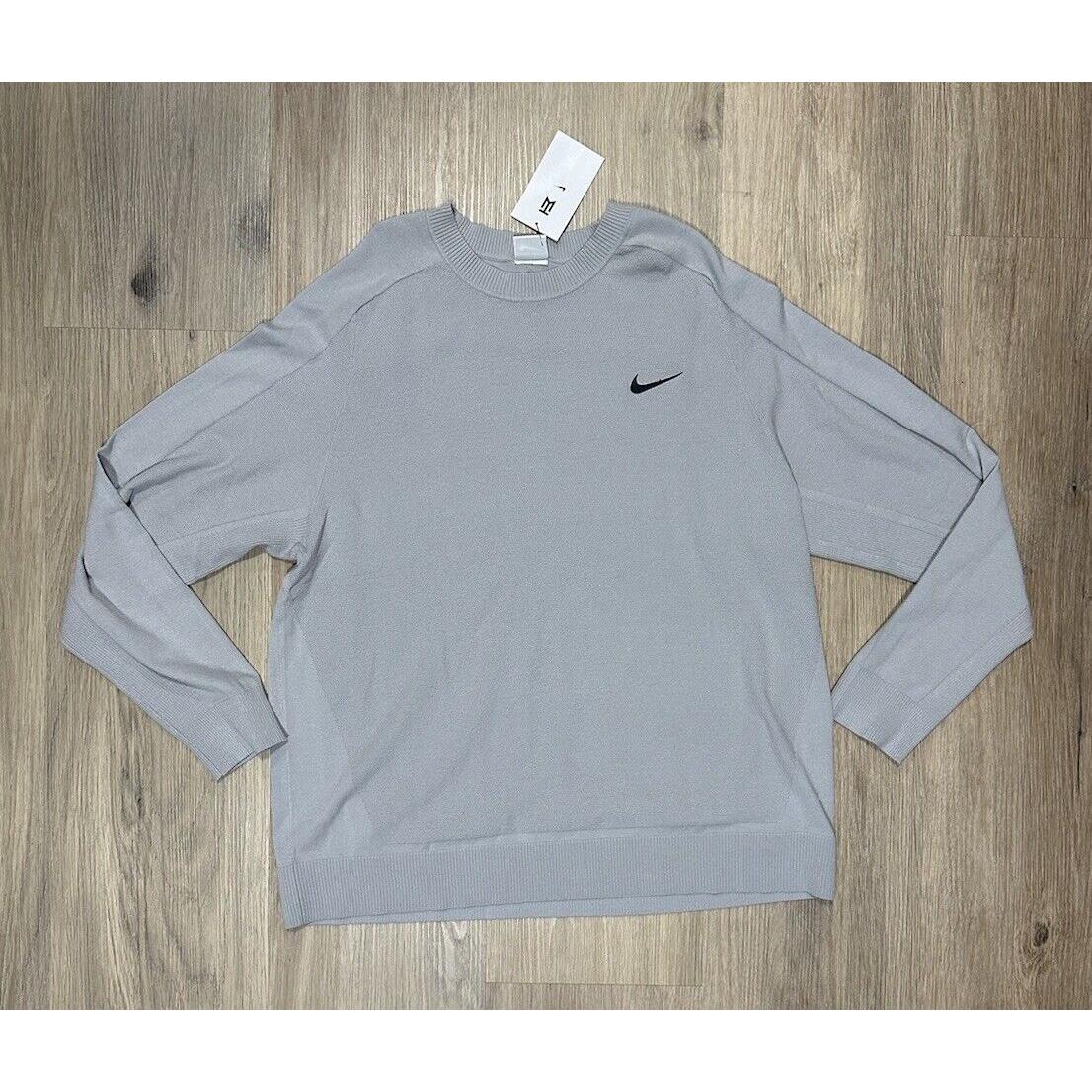 Nike TW Tiger Woods Knit Golf Sweater Light Smoke Grey DR5291-077 Men`s Size XL