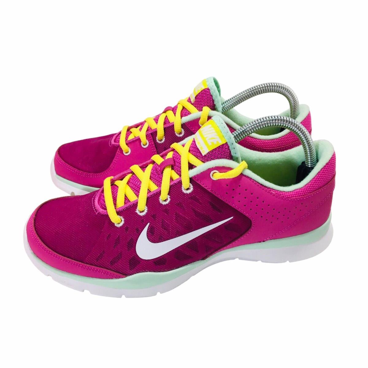 Nike Women`s Flex Supreme TR 3 Trainer Shoe 8 Pink White Green Yellow 580374-601