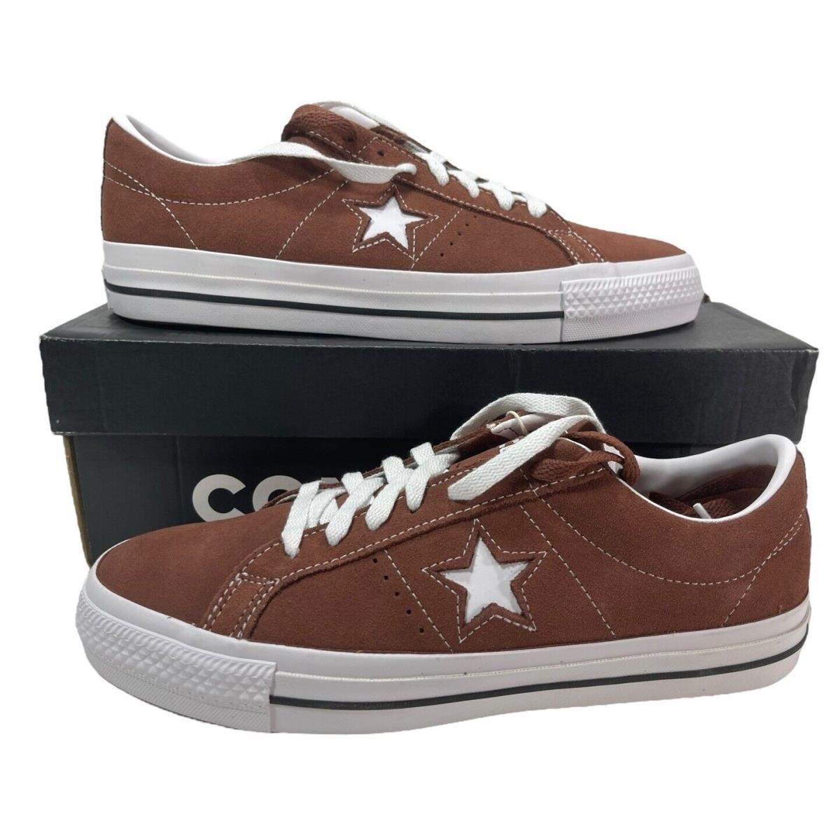 Converse One Star Pro Ox Low Top White Suede Red Oak A02945C Men`s Size 9.5