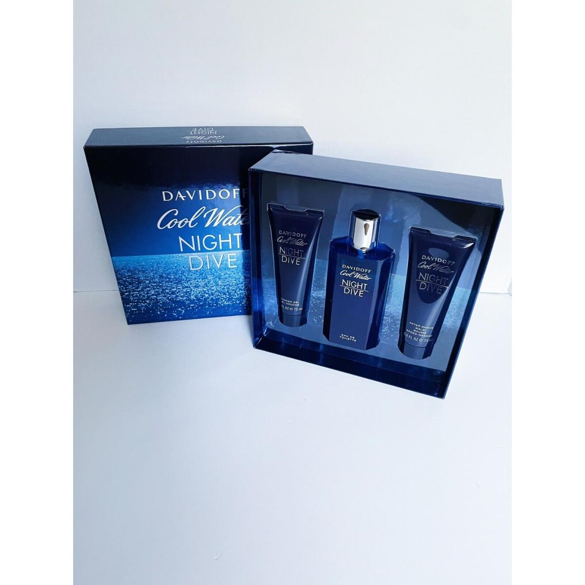 Davidoff Cool Water Night Dive 4.2 OZ Edt+ 2.5OZ After Shave + 2.5OZ Gel