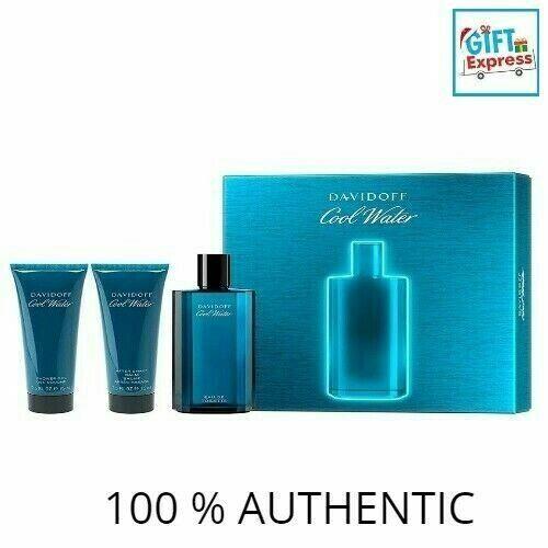 Cool Water by Davidoff 3 Pcs Gift Set 4.2 oz Cologne +after Shave + Shower Gel