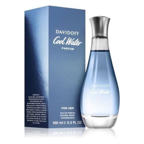 Cool Water By Davidoff Eau De Parfum Spray For Women 3.3 oz / 100ml