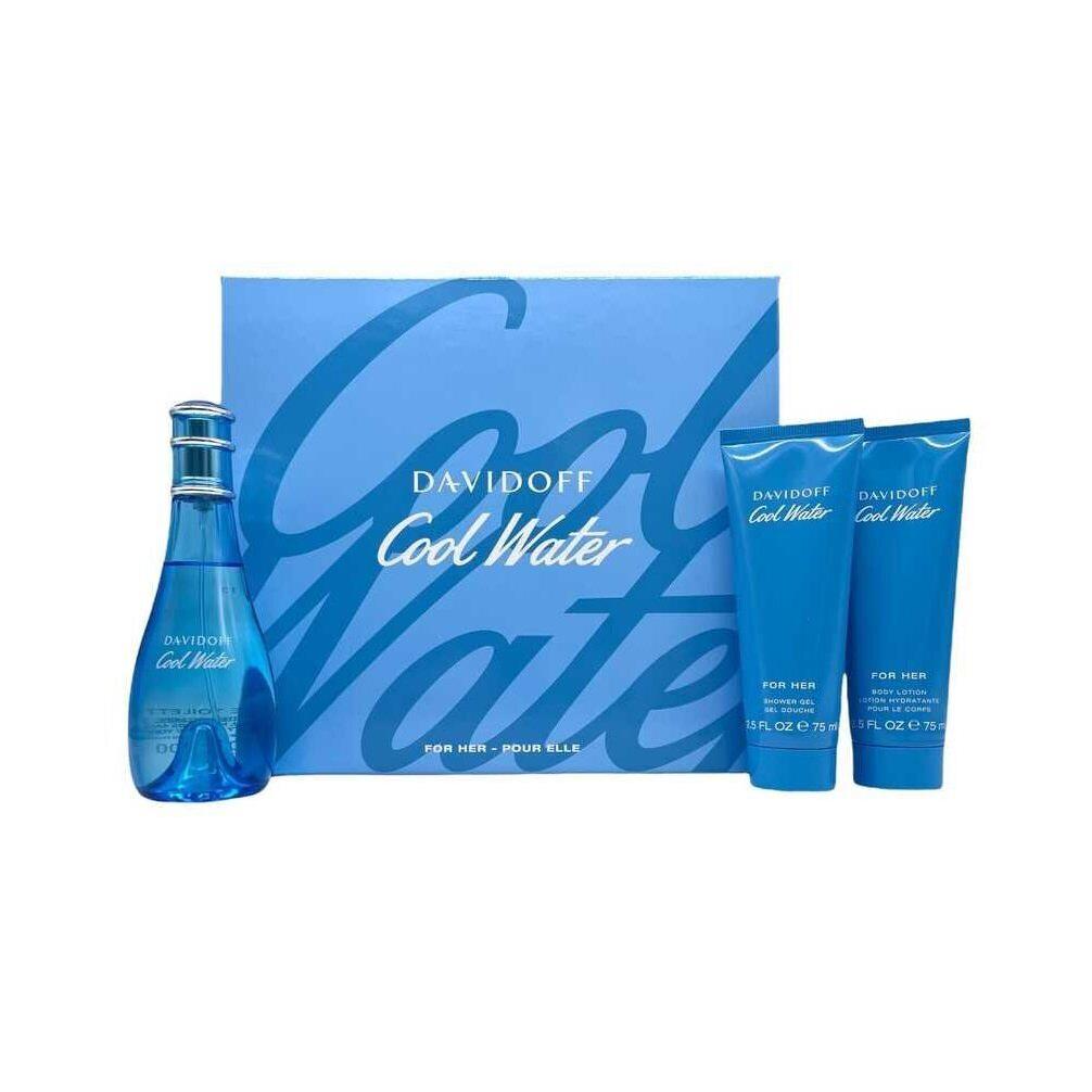 Davidoff Cool Water 3.4 oz Edt+ 2.5 lotion+2.5 Gel Womens Gift Set