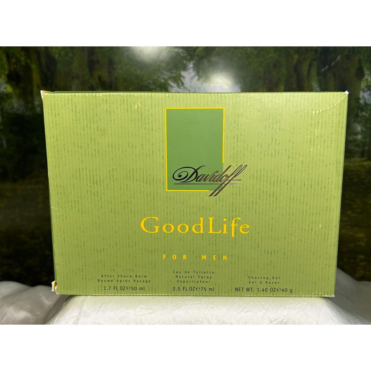 Davidoff Goodlife For Men 50ML A/s Balm/ 75ML Edt Spray/ 40G Shaving Gel Bag