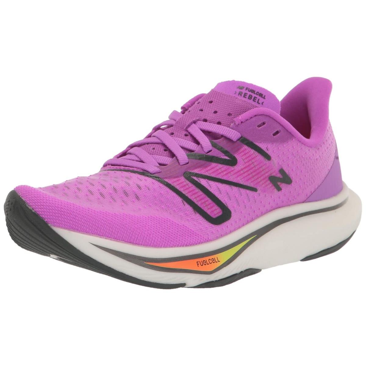 New Balance Women`s Fuelcell Rebel V3 Running Shoe Cosmic Rose/blacktop/neon Dr