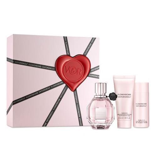 Flowerbomb Viktor Rolf Women 3-Piece Set: 1.7oz Edp 1.7oz Gel 1.3oz Cream