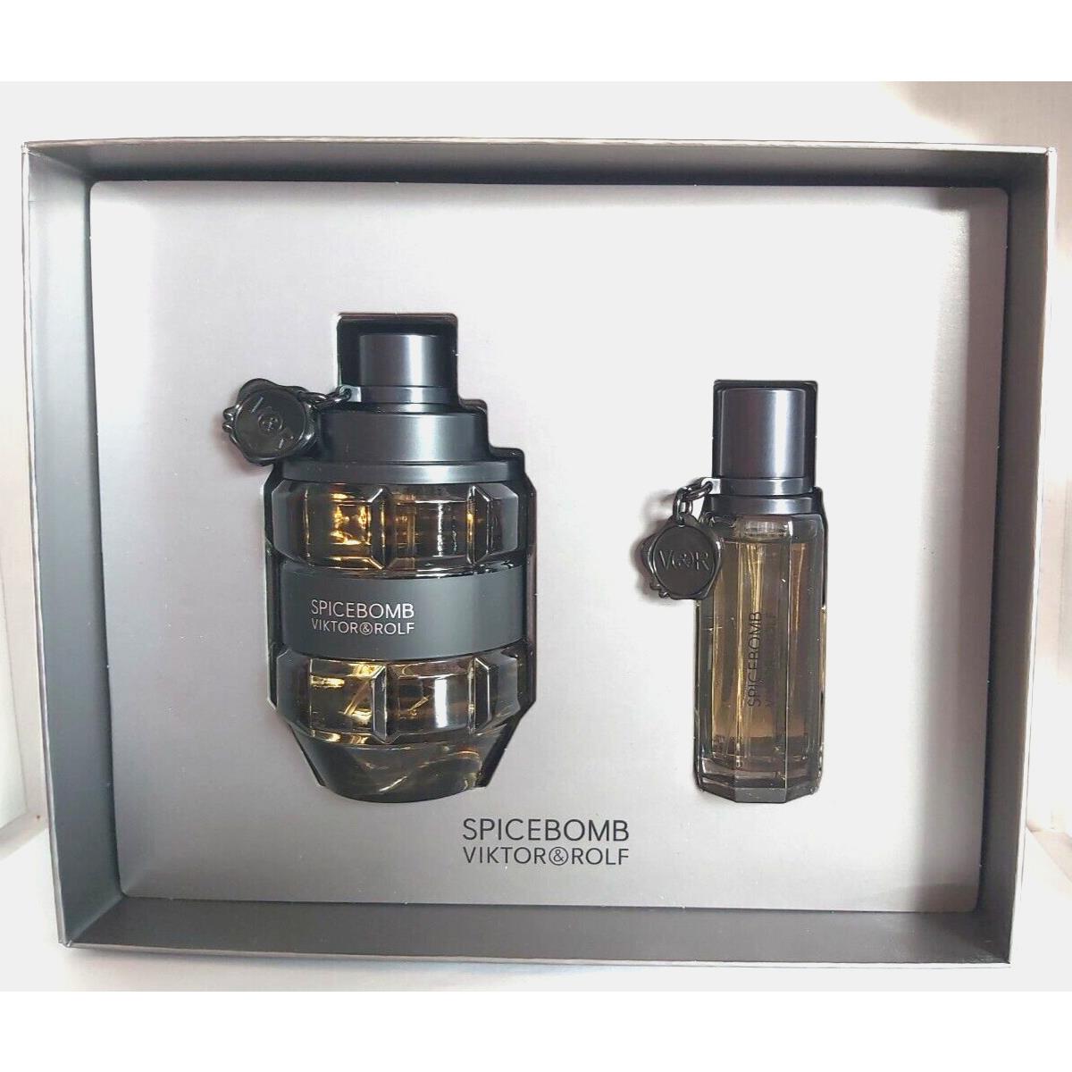 Viktor Rolf Spicebomb Eau De Toilette Spray Gift Set For Men 3.04 oz + 0.68 oz