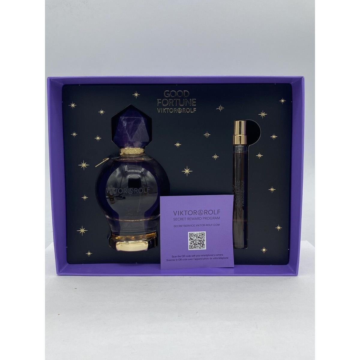 Viktor Rolf Good Fortune Eau De Parfum 3.04 oz 90 Ml + 0.34 oz 10 Ml Gift Set