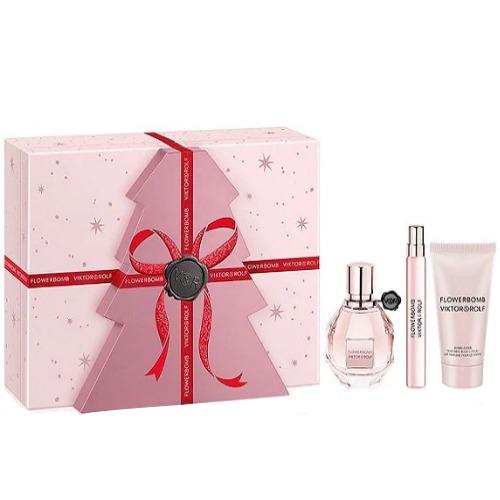 Flowerbomb by Viktor Rolf 3pc Gift Set 1.7 oz Edp + Mini + Body Lotion