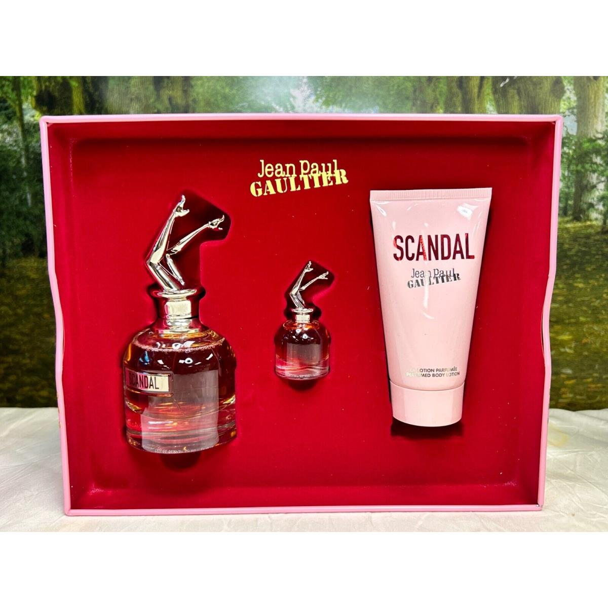 Jean Paul Gaultier Scandal 50ML Edp Spray/ 6ML Edp Splash/ 75ML Body Lotion