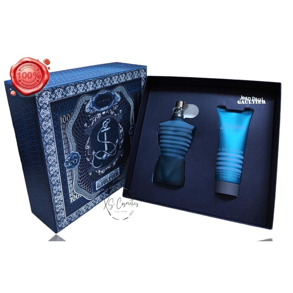 Jean Paul Gaultier Le Male Set 2 Pcs 2.5 oz Edt Spray 2.5 oz Shower Gel Box