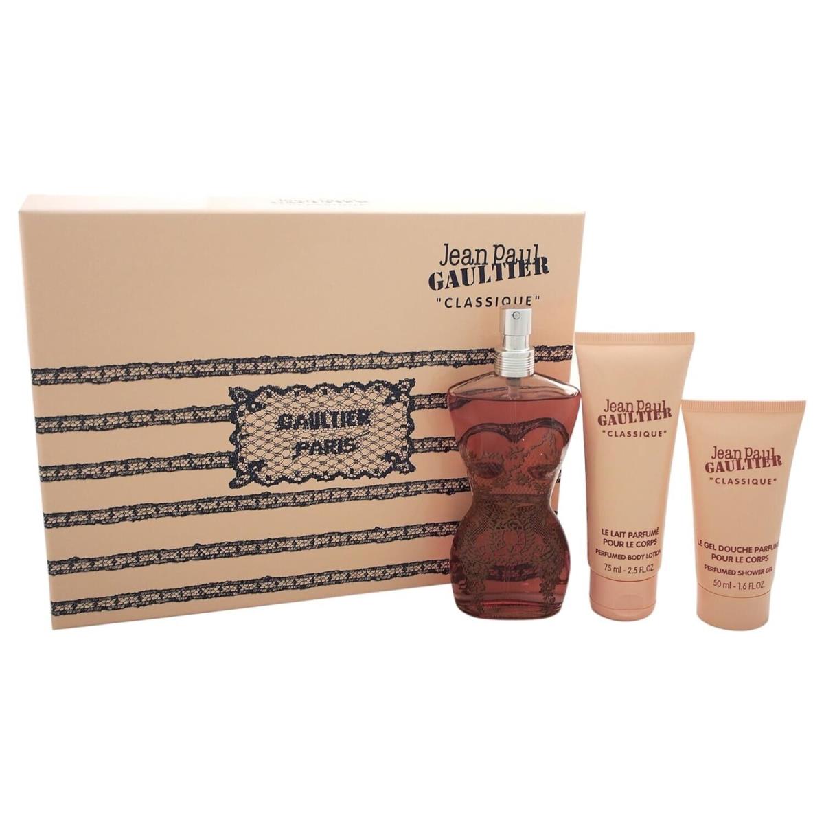 Jean Paul Gaultier Classique 3 Piece Set Edp 3.3 OZ Spray Old Formula - Rare