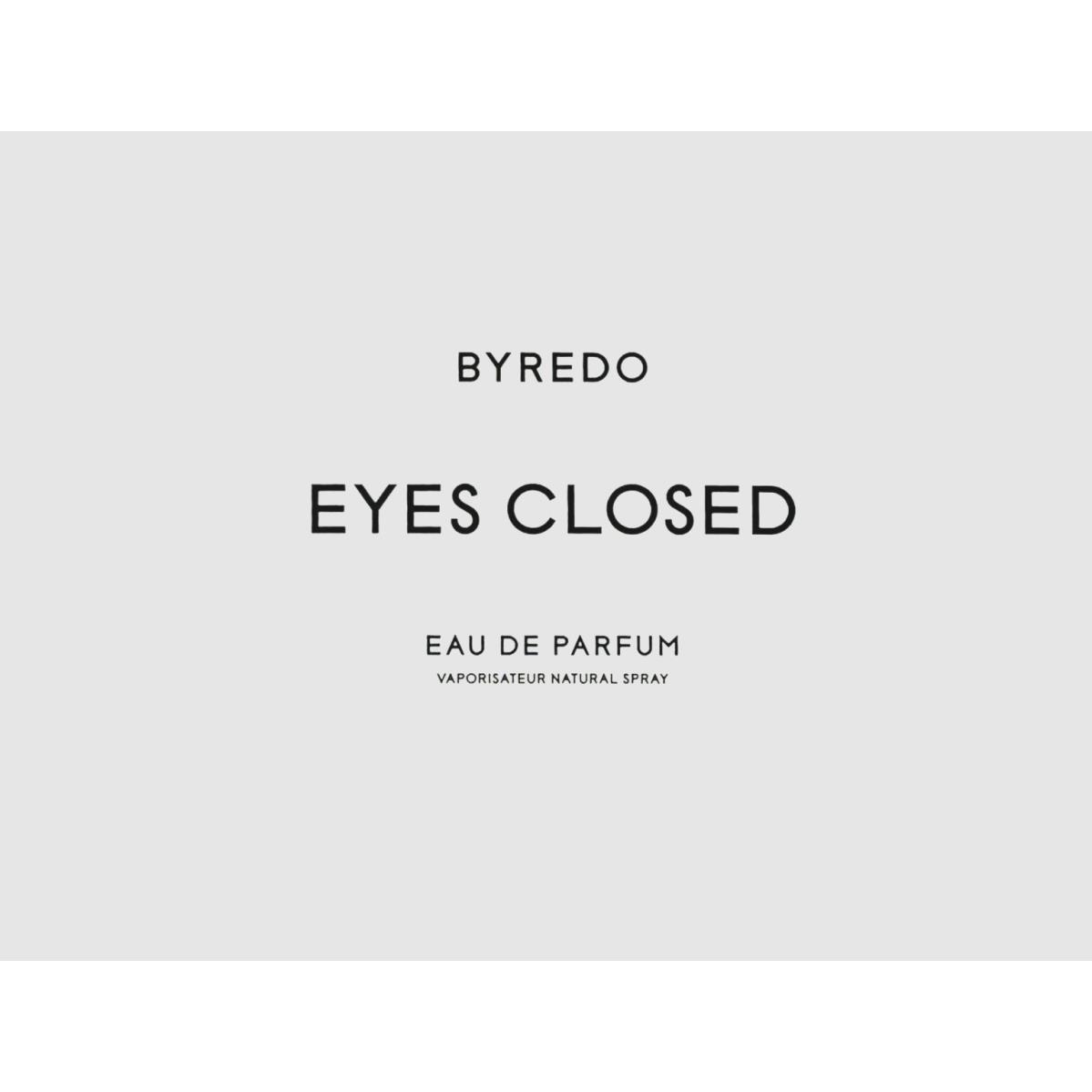 Byredo Eyes Closed Eau DE Parfum Spray Unisex 3.3 Oz / 100 ml