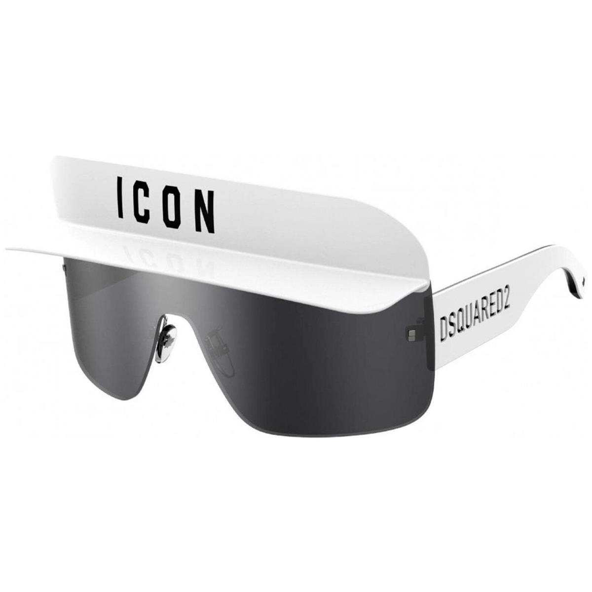 DSquared2 Icon Mask Shield Rimless Sunglasses w/ Detachable Visor - ICON0001S