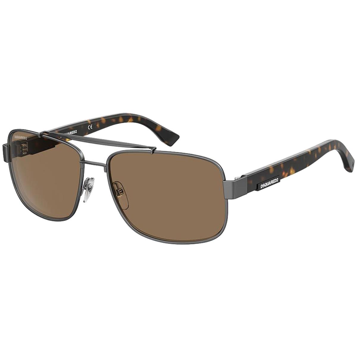 DSquared2 Polarized Men`s Dark Ruthenium Navigator Sunglasses - D20001S 0CVW SP