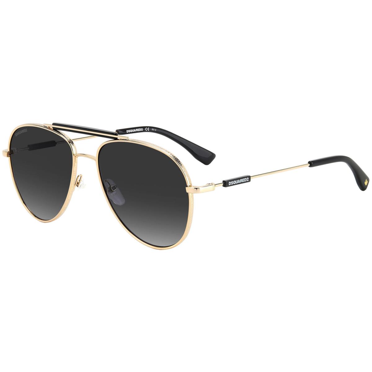 DSquared2 Men`s Gold-tone Aviator Sunglasses - D20045S 0RHL 9O