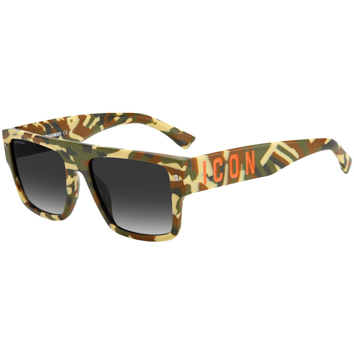 DSquared2 Icon Men`s Camo Flat Top Square Sunglasses - ICON0003S 06DB 9O