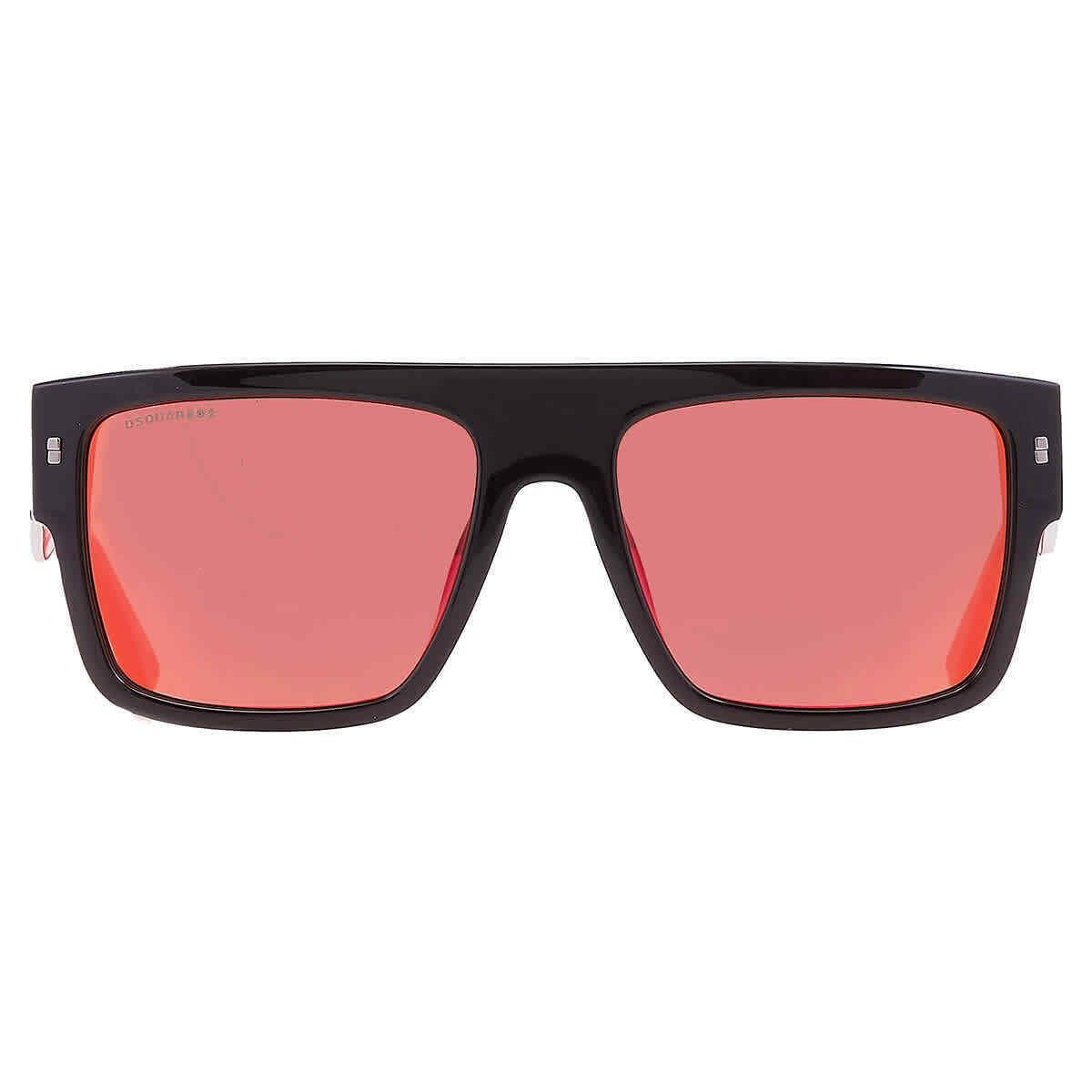 Dsquared2 Red Mirror Browline Men`s Sunglasses Icon 0003/S 0OIT/UZ 56