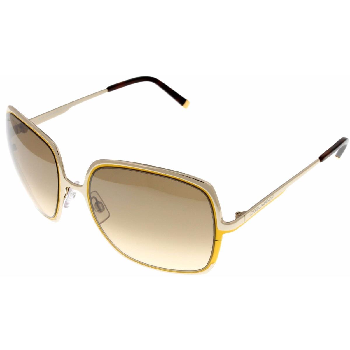 DSquared2 Dsquared Sunglasses Women Gold Yellow DQ0012 28F Square Size 63-18-120