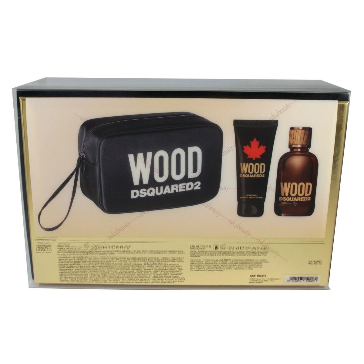 Wood By Dsquared2 3 Pces 3.4oz Gift Set For Men