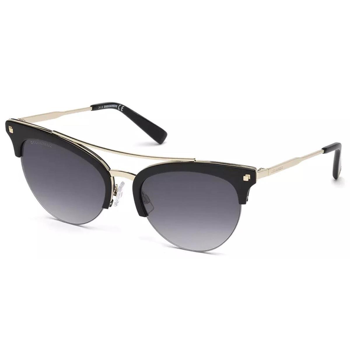 DSQUARED2 DQ0252-01B Women`s Black Sunglasses Grey Lens