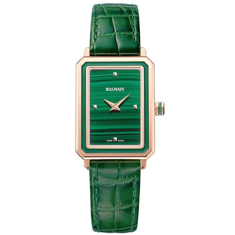 Balmain Eirini 25MM Green Leather Strap Women`s Watch B43949276