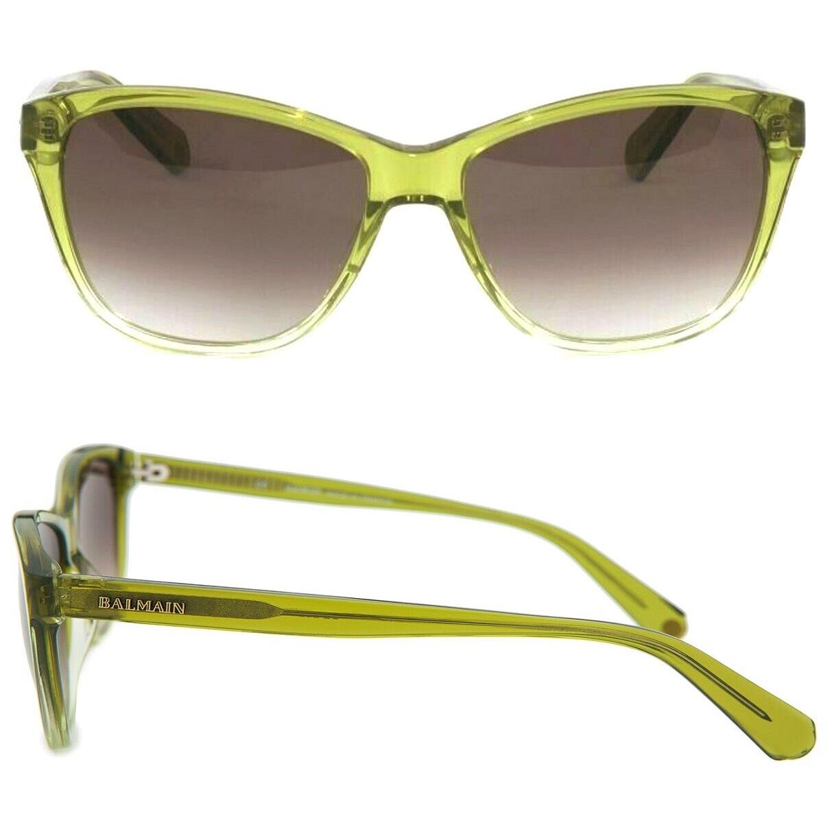 Balmain Square 56mm Sunglasses BL202503 Green Translucent Brown Gradient