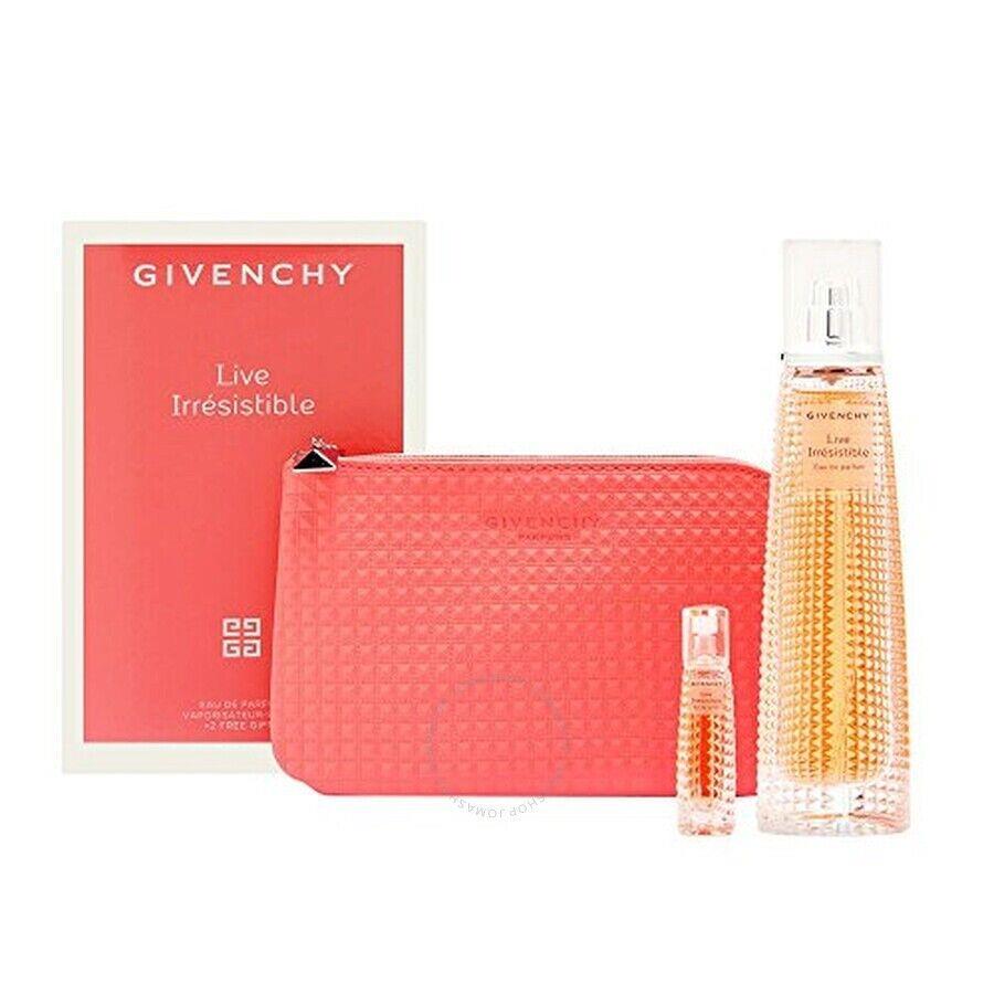 Live Irresistible Givenchy Women Gift Set 2.5 Edp Spr + 3 ML Edp + Pouch