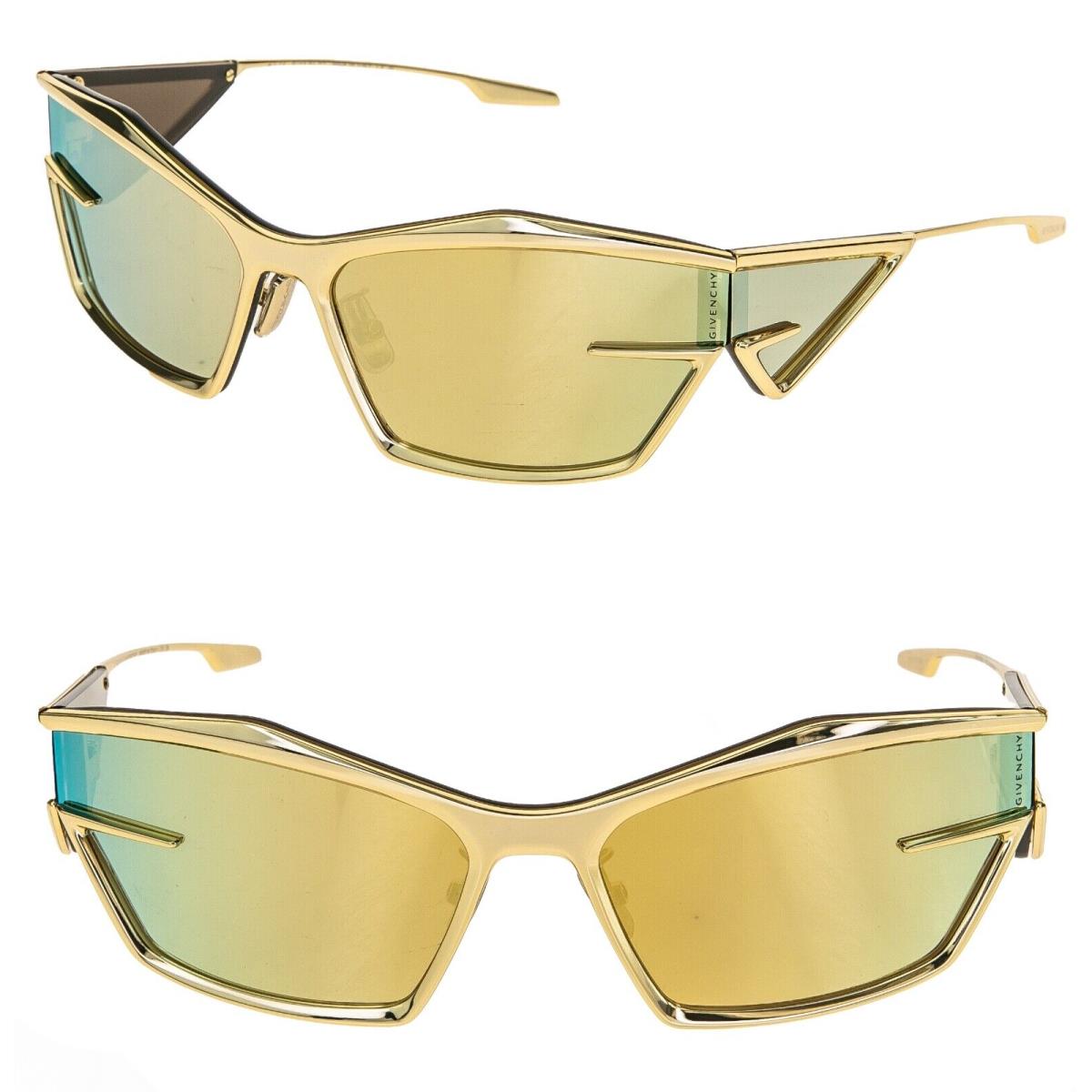 Givenchy Giv Cut 40066 Gold Mirrored Metal Runway Unisex GV40066U Sunglasses