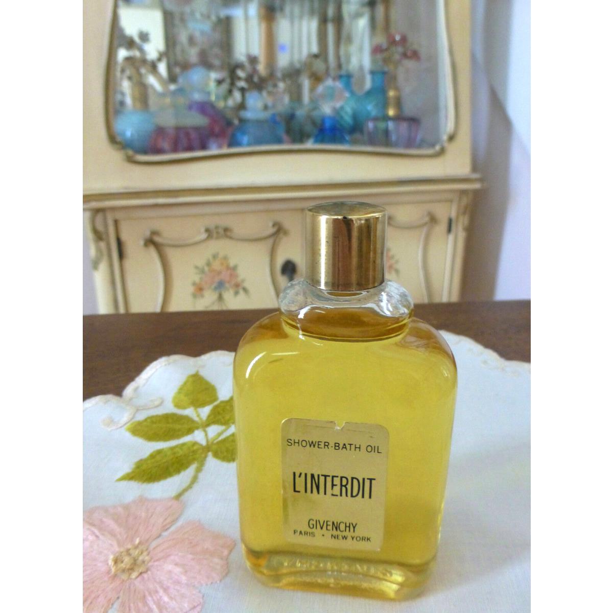 Vtg 1970s Givenchy L Interdit Perfumed Bath Oil 2 Oz 60ml Splash