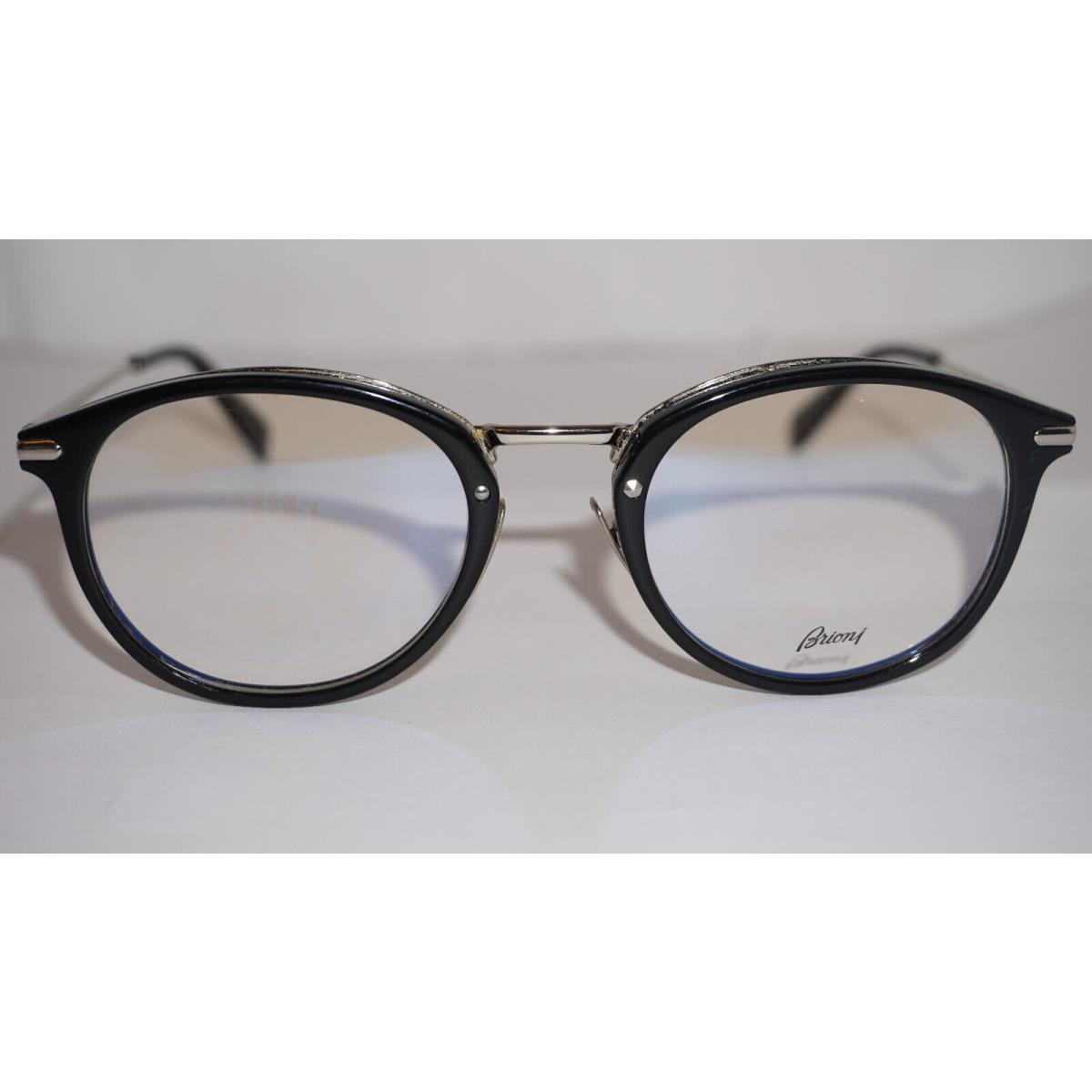 Brioni Eyeglasses Silver Black Round BR0036O 001 51 22 145