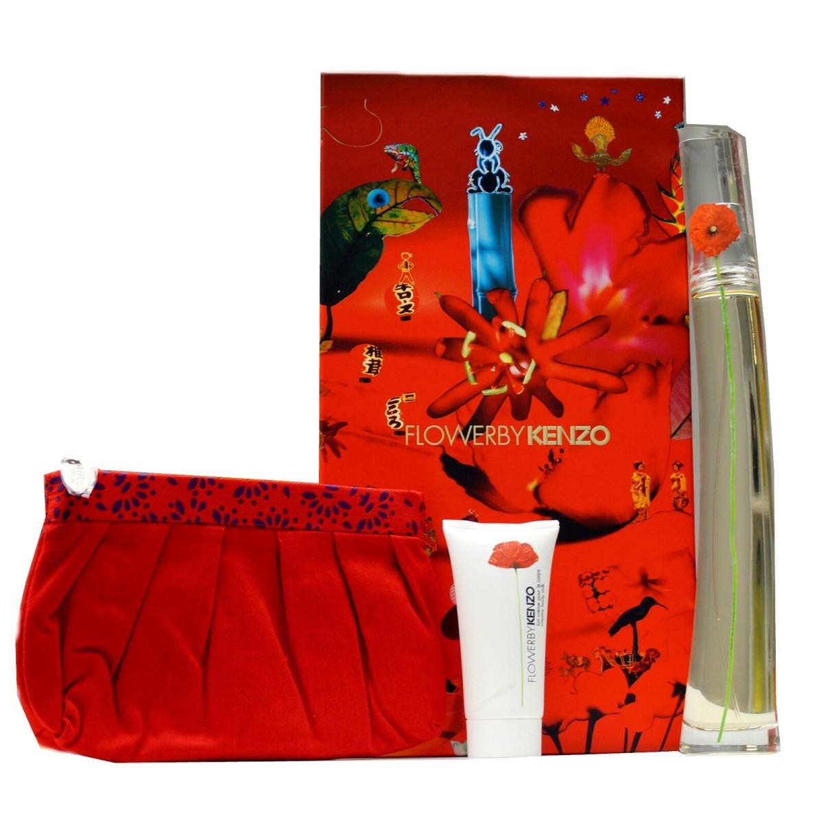 Kenzo Flower 3 Piece Gift Set Eau DE Parfum Natural Spray 100ML NIB-K85420020